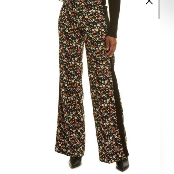 Tory Burch Pants - TORY BURCH Folly Floral-print Crepe Wide-leg Pants Size 0 NWT